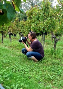 Tricia Wiles on location in the Paradise Rescued Cabernet Franc vines 