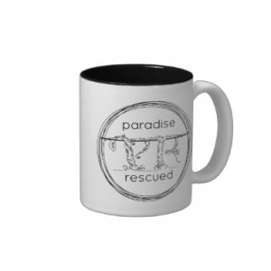 Paradise Rescued Coffee Mug - black on white