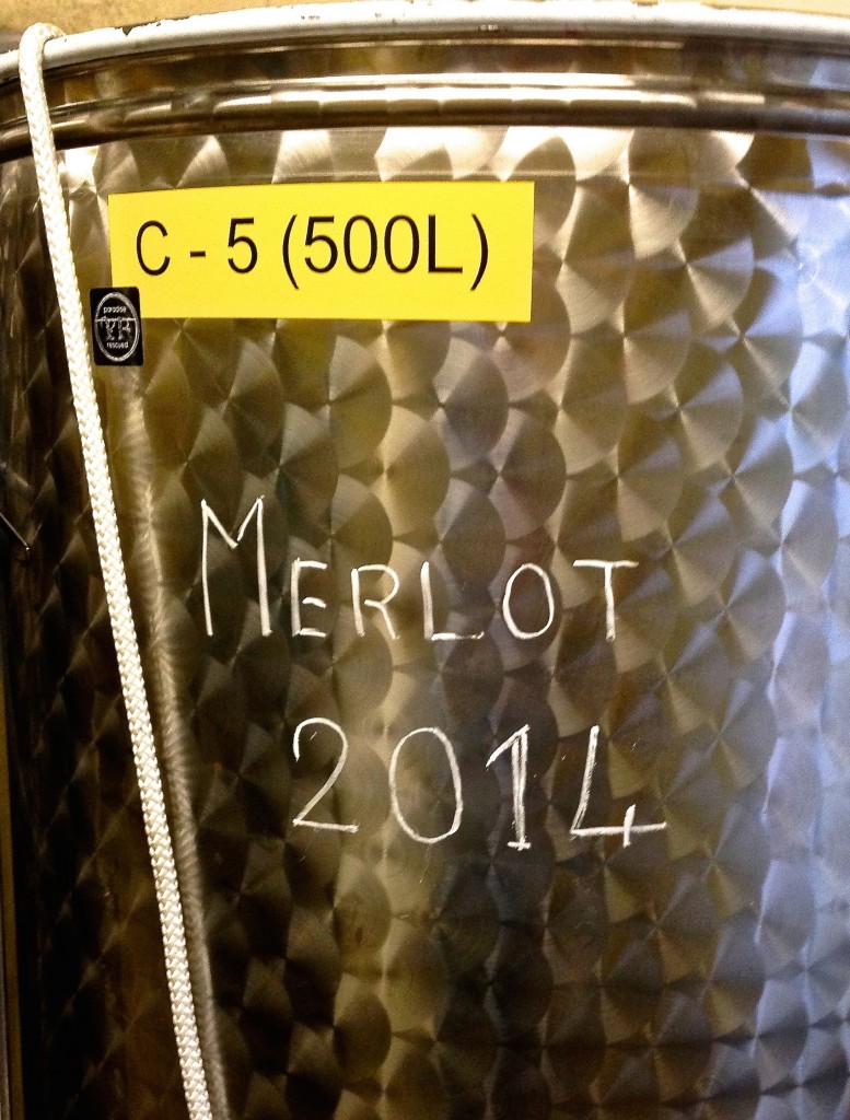 The results - the 2014 Merlot wine in new C-5 vat